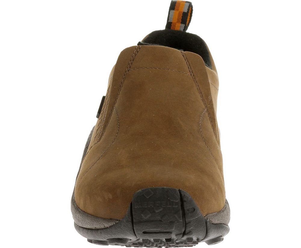 Merrell Slip Ons Brown - Jungle Moc Nubuck Waterproof Wide Width - Mens 17GDCSZKH